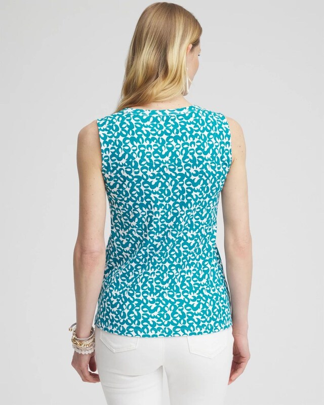 Geo Print Button Detail Tank - image 3